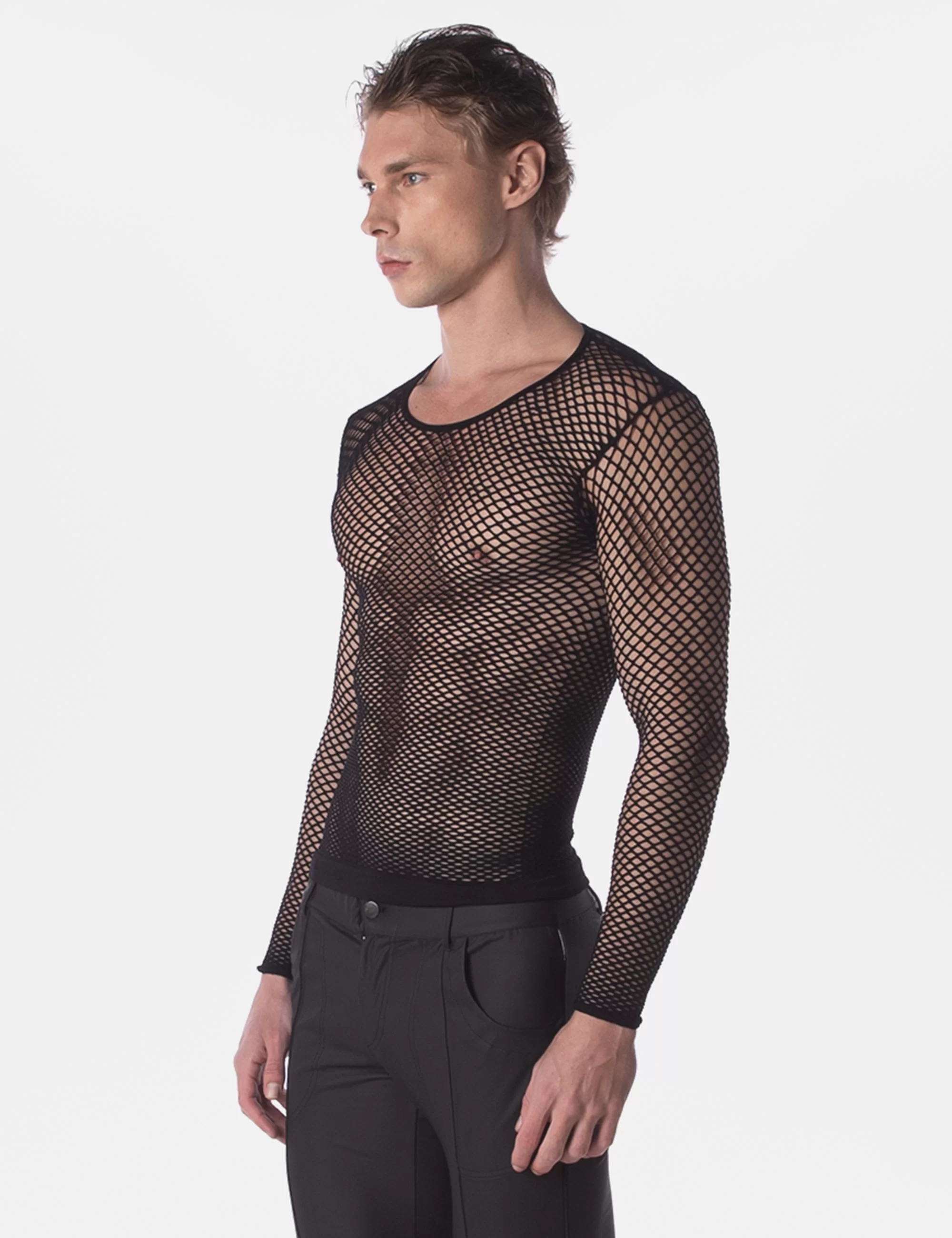 Fishnet Long Sleeve Capo - Black