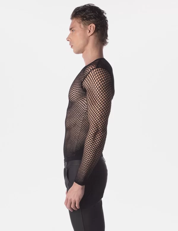 Fishnet Long Sleeve Capo - Black