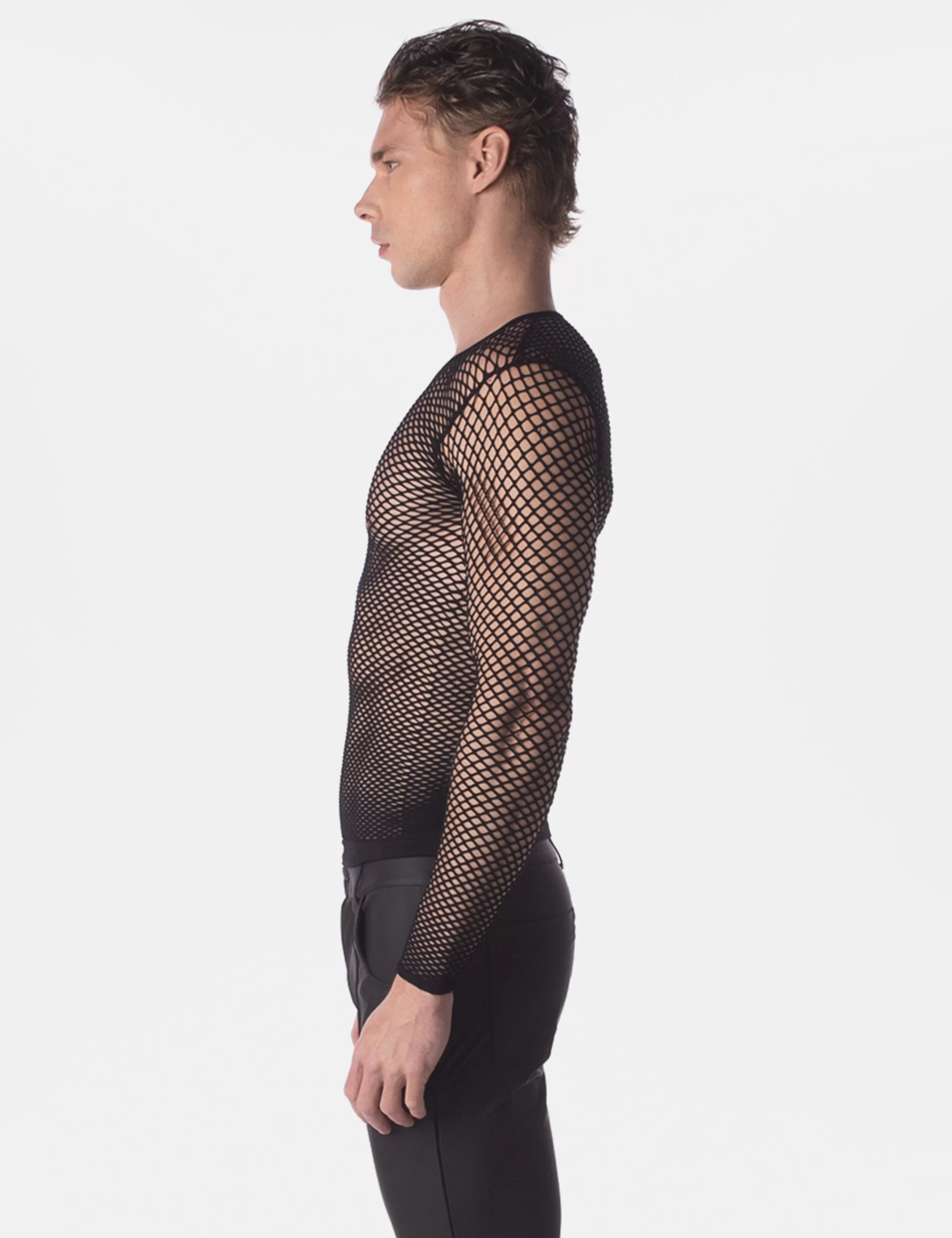 Fishnet Long Sleeve Capo - Black