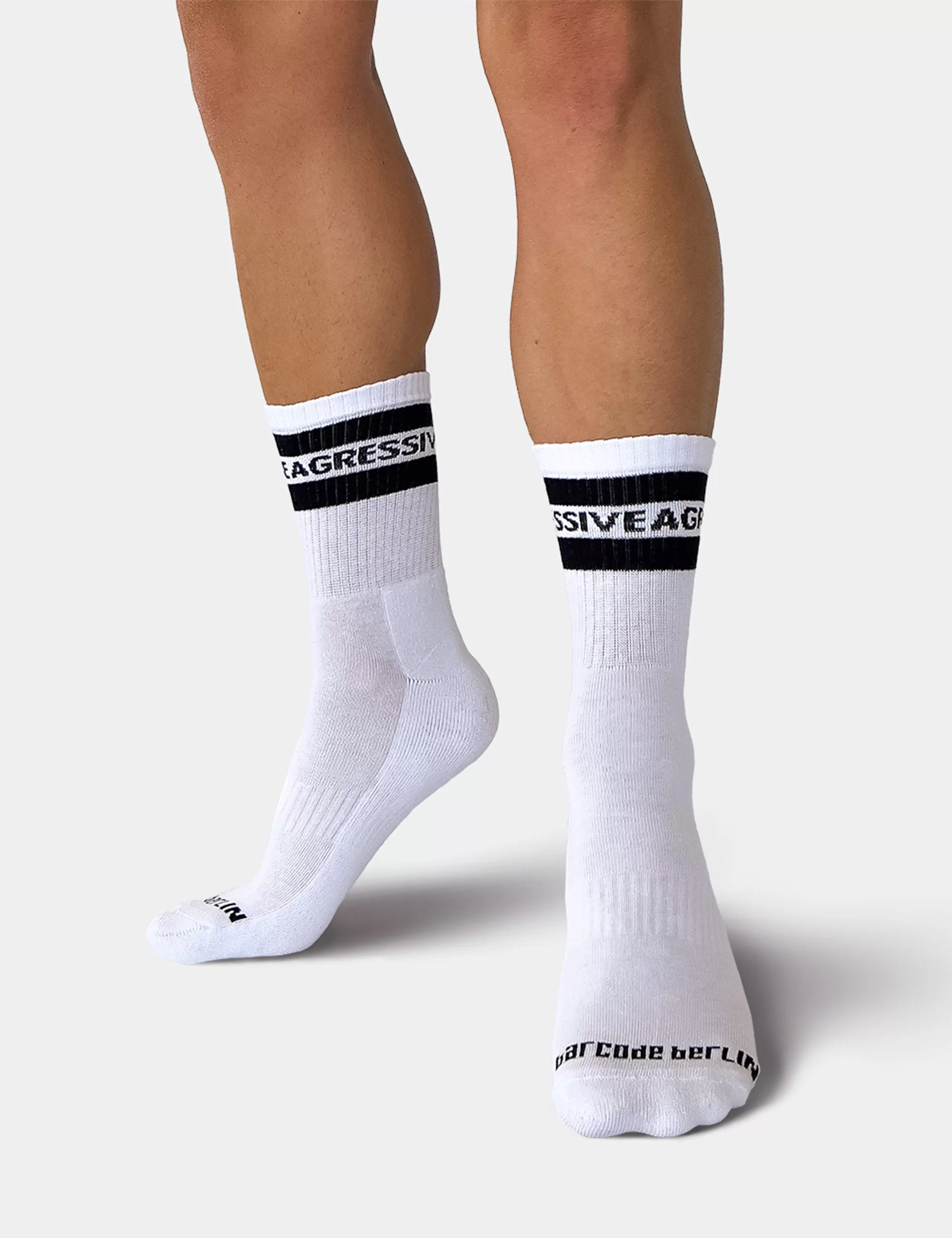 Fetish Half Socks Agressive - White-Black