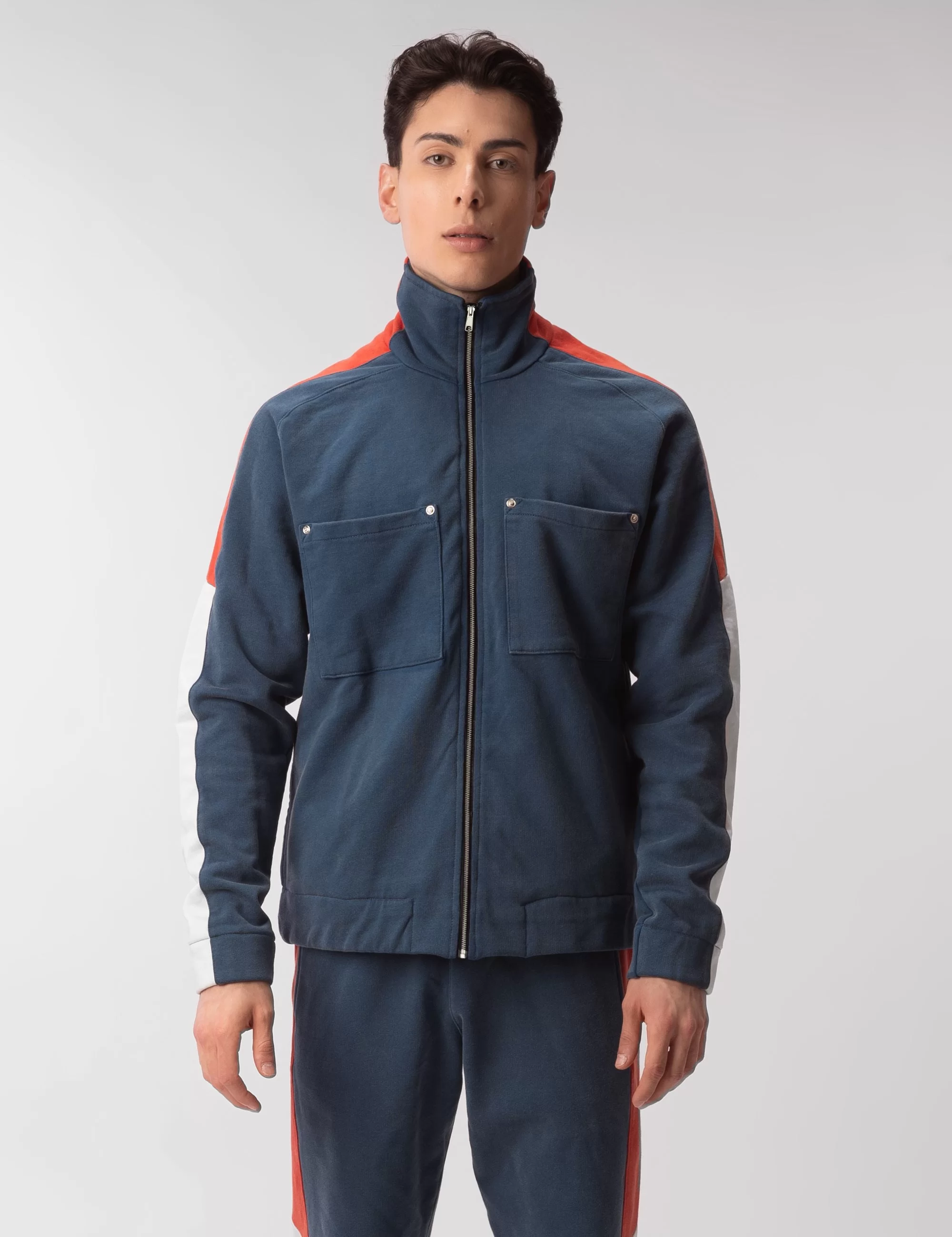 Fleece Jacket Zlat - Blue-Red-White