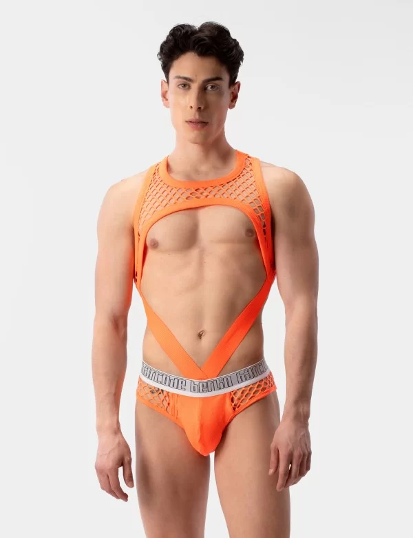 Mesh Brief Nursu - White-Neonorange