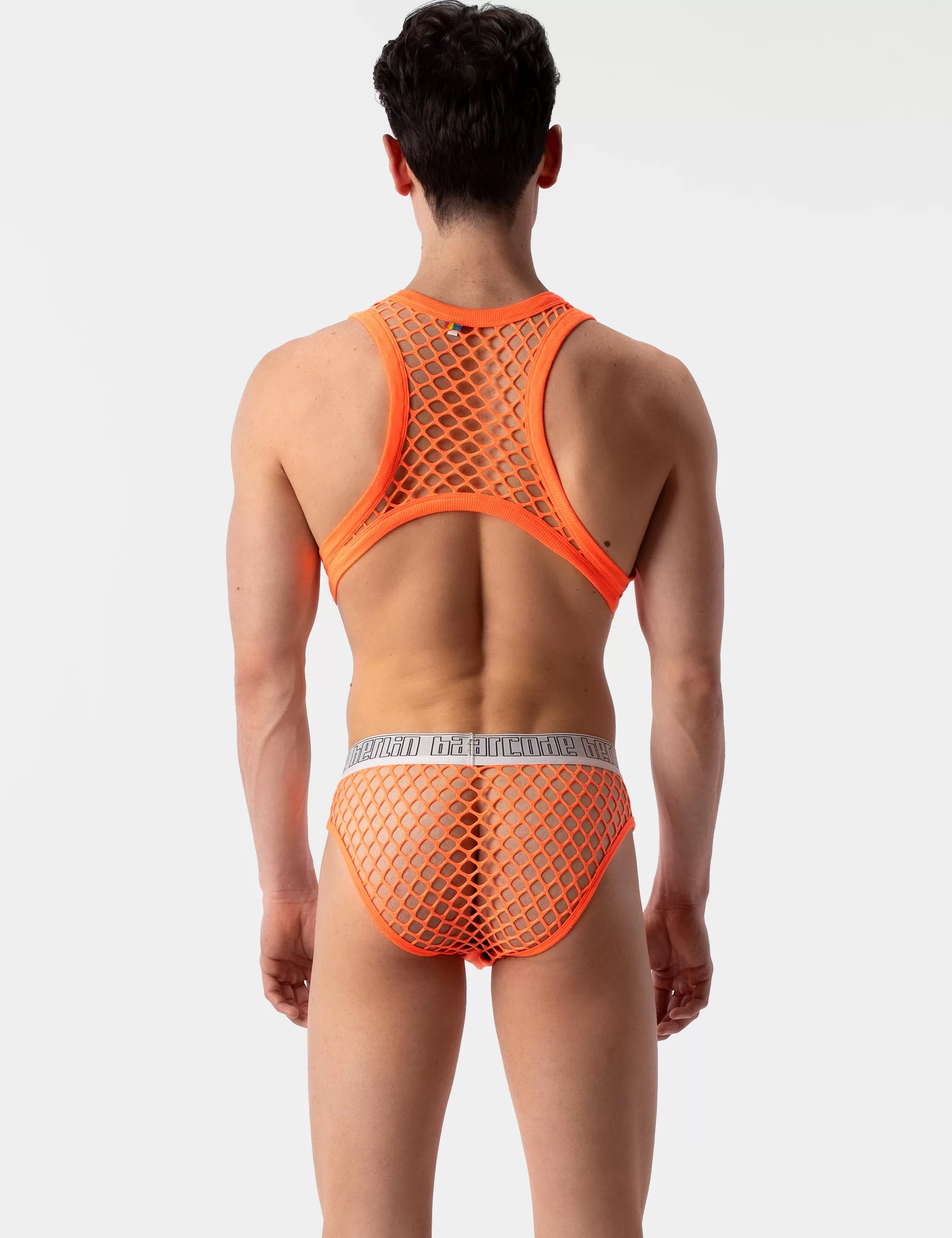Mesh Brief Nursu - White-Neonorange