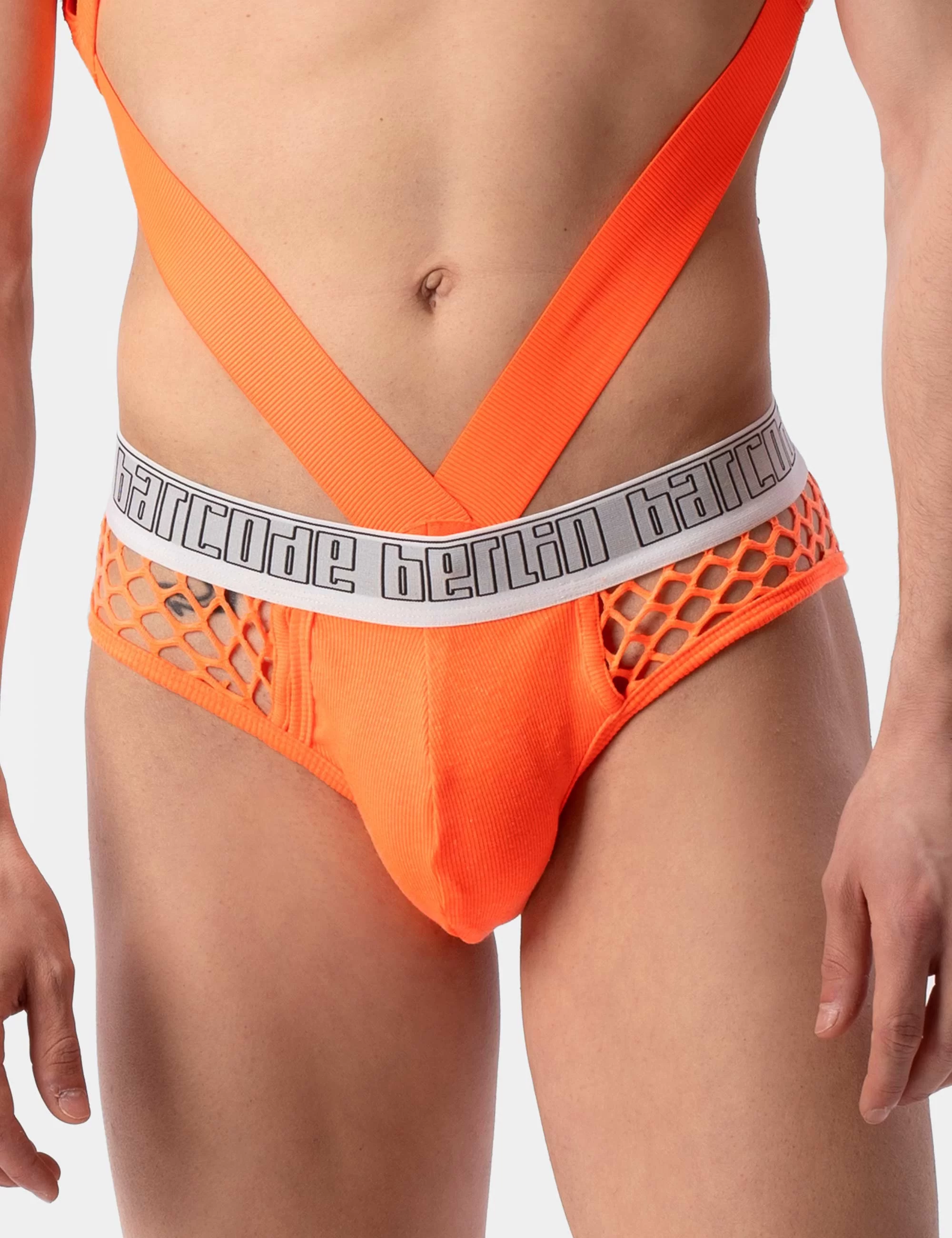 Mesh Brief Nursu - White-Neonorange