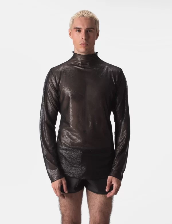 Mesh Turtle Neck Mazik - Black