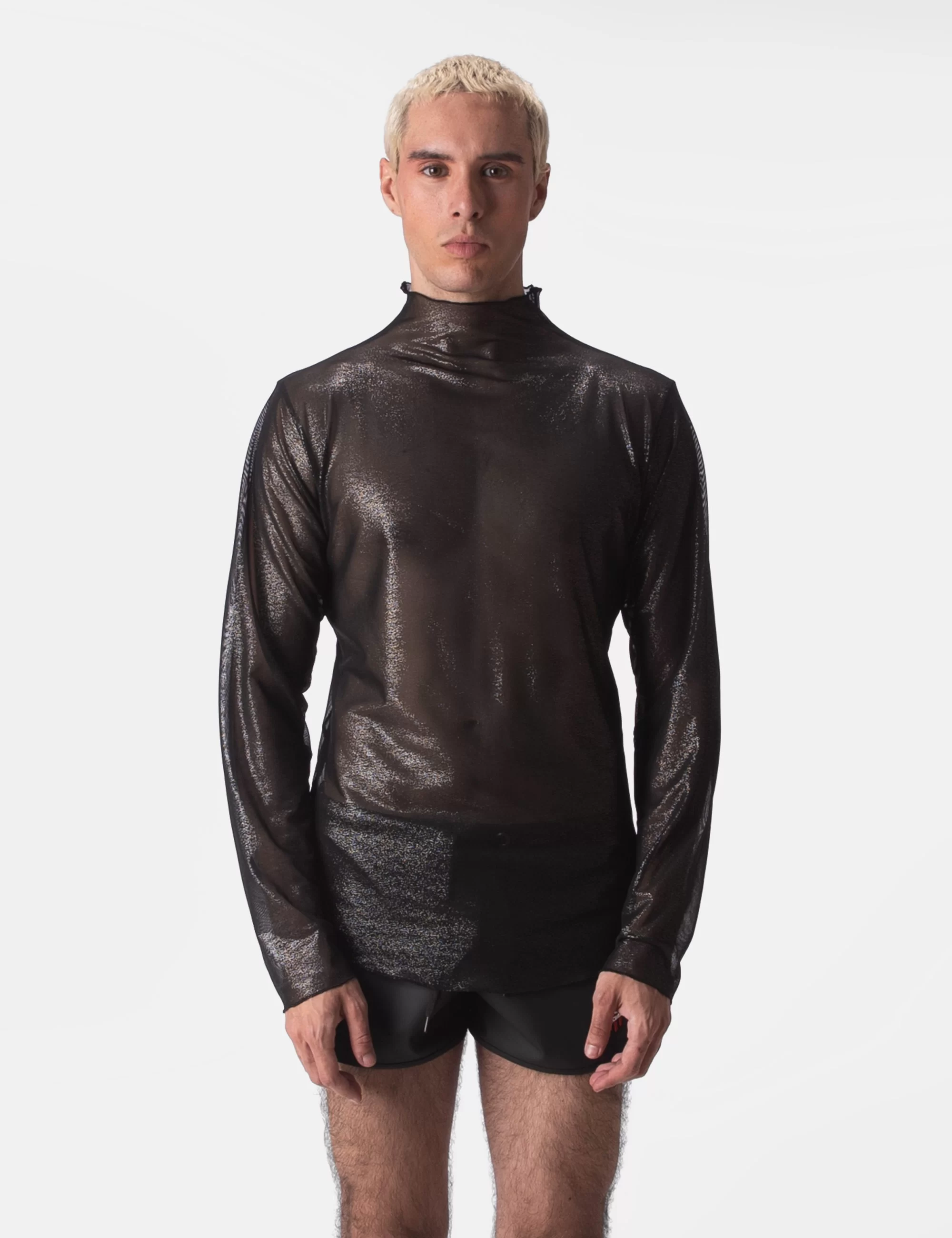 Mesh Turtle Neck Mazik - Black