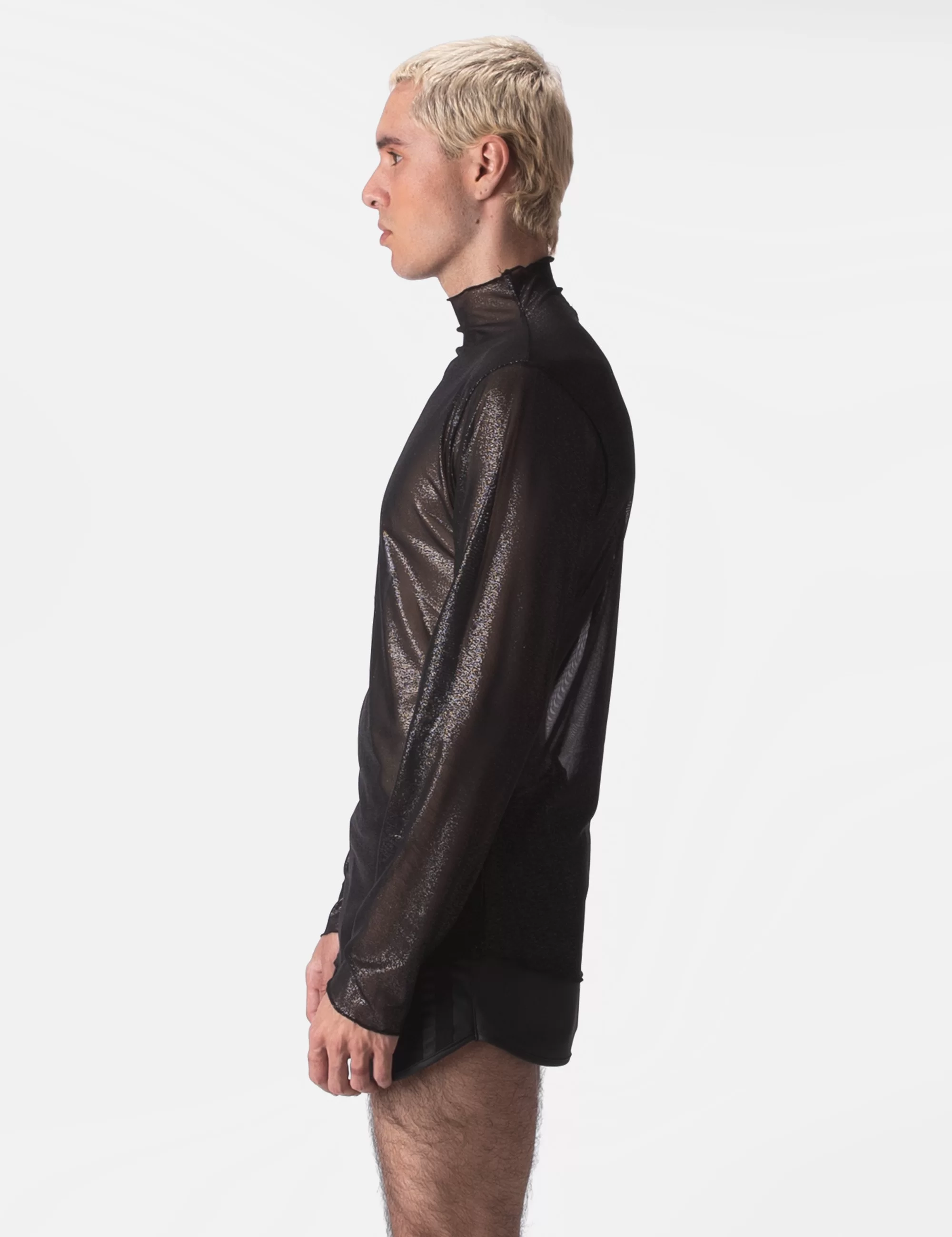 Mesh Turtle Neck Mazik - Black