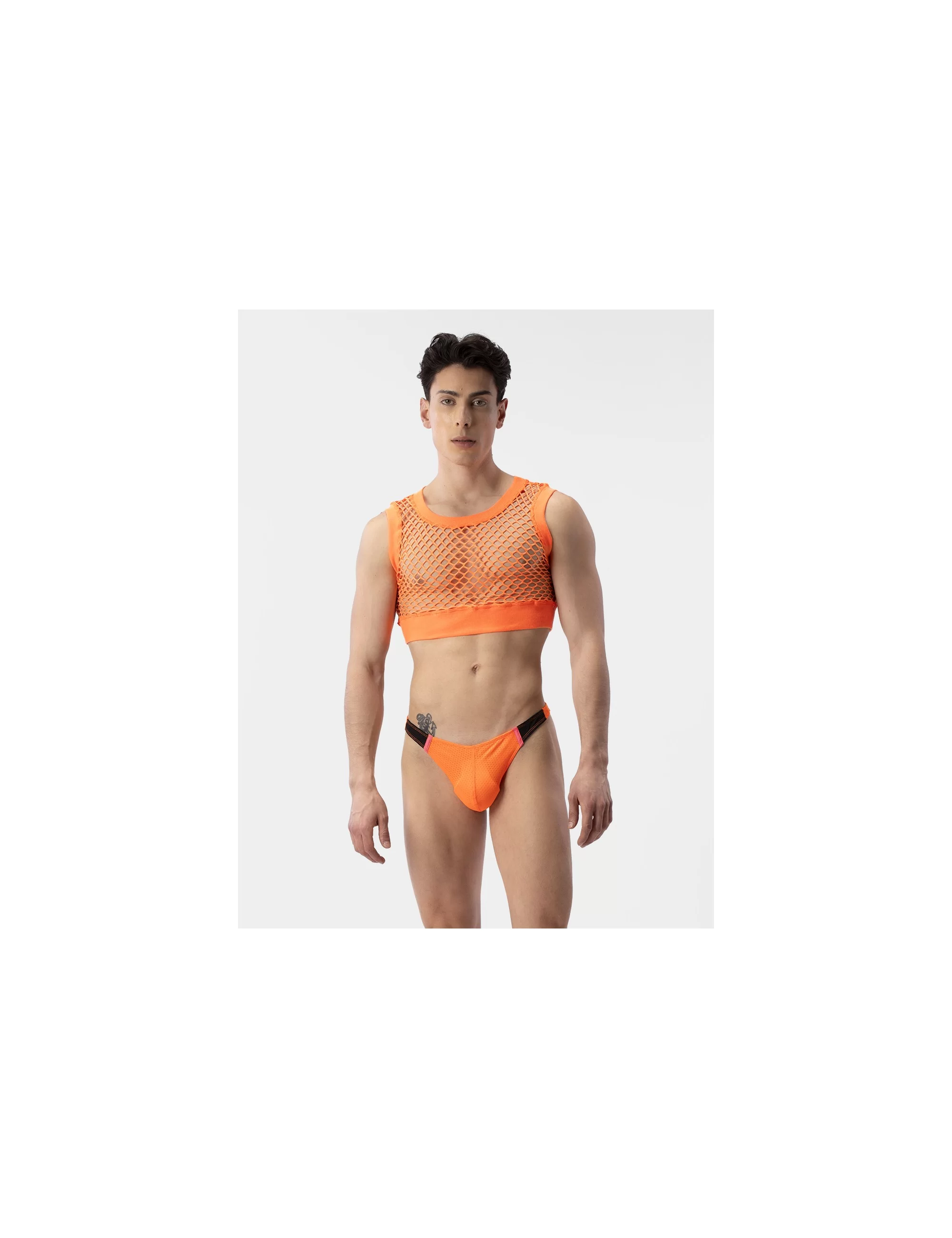 Mesh Crop Arman - Neonorange