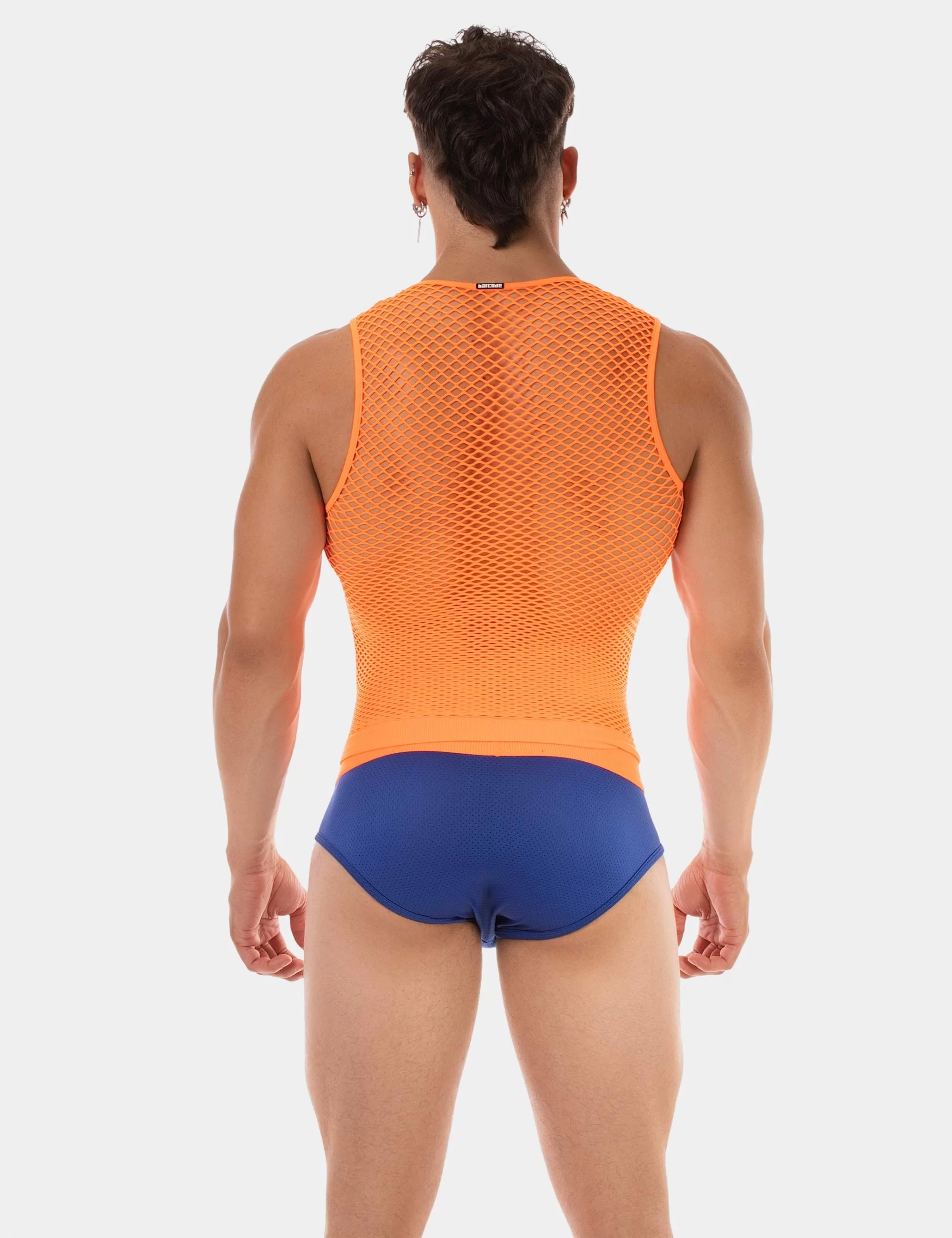 Fishnet Tank Top Stefano - Neonorange