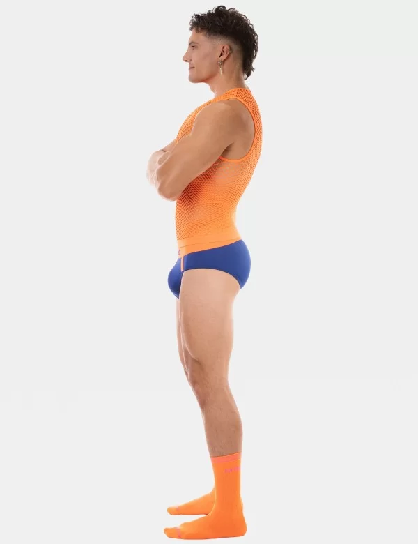 Fishnet Tank Top Stefano - Neonorange