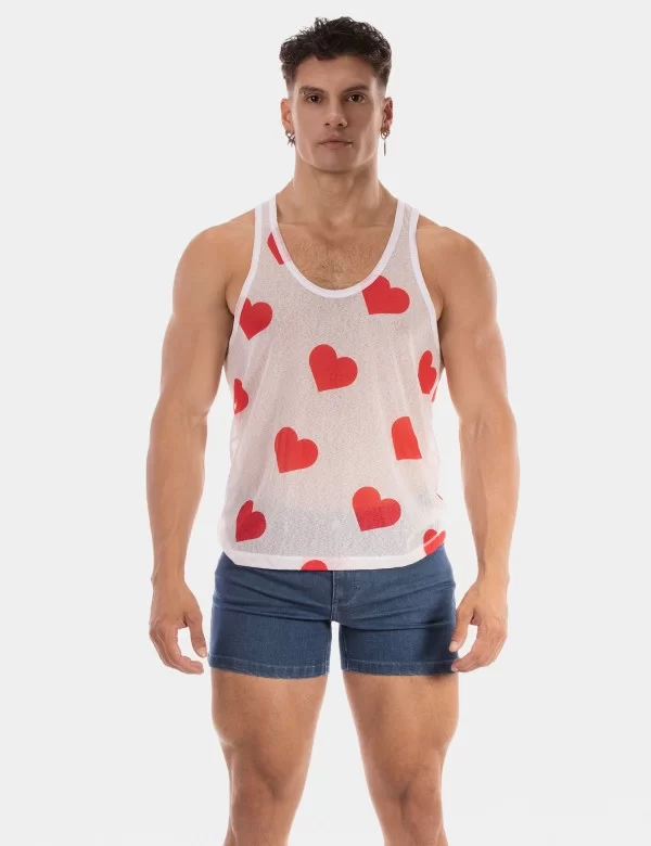 Tank Top Hearts 25 - White