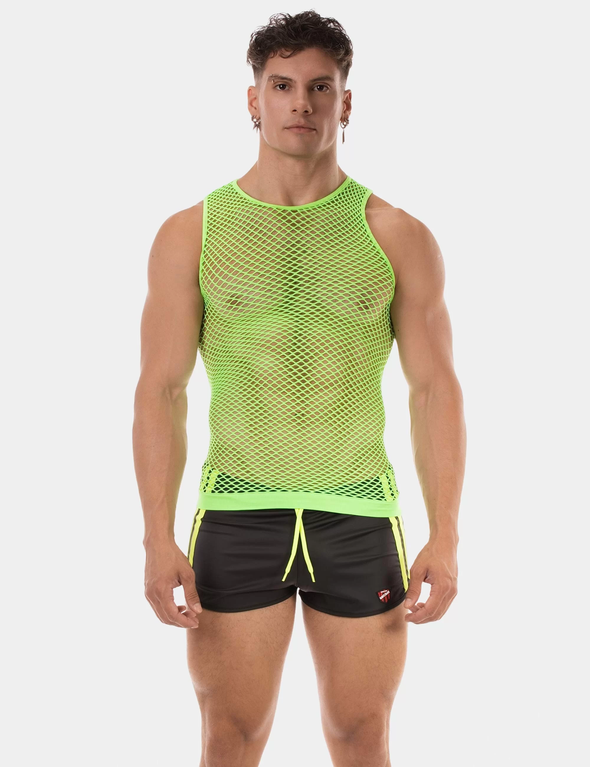 Fishnet Tank Top Stefano - Neongreen