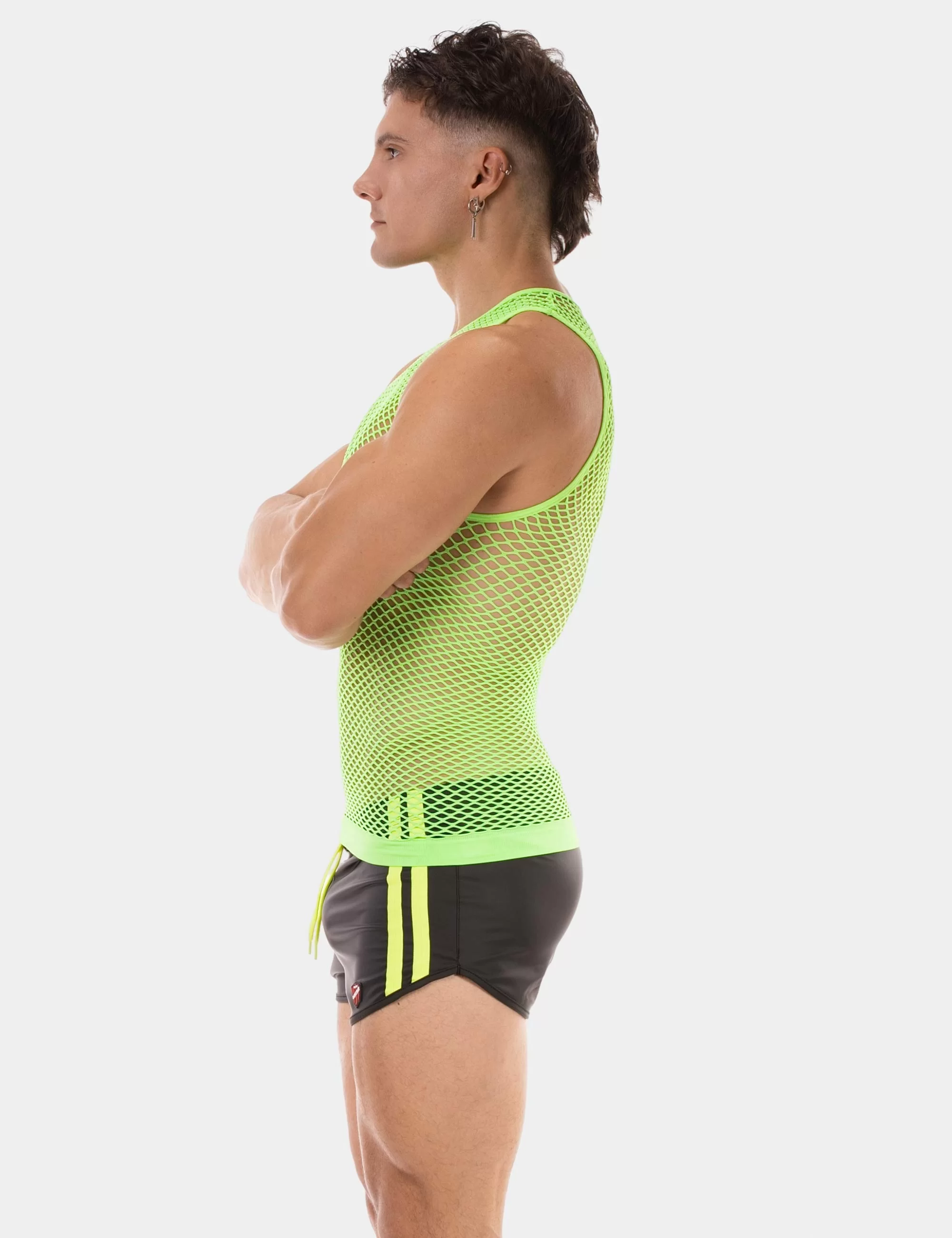Fishnet Tank Top Stefano - Neongreen