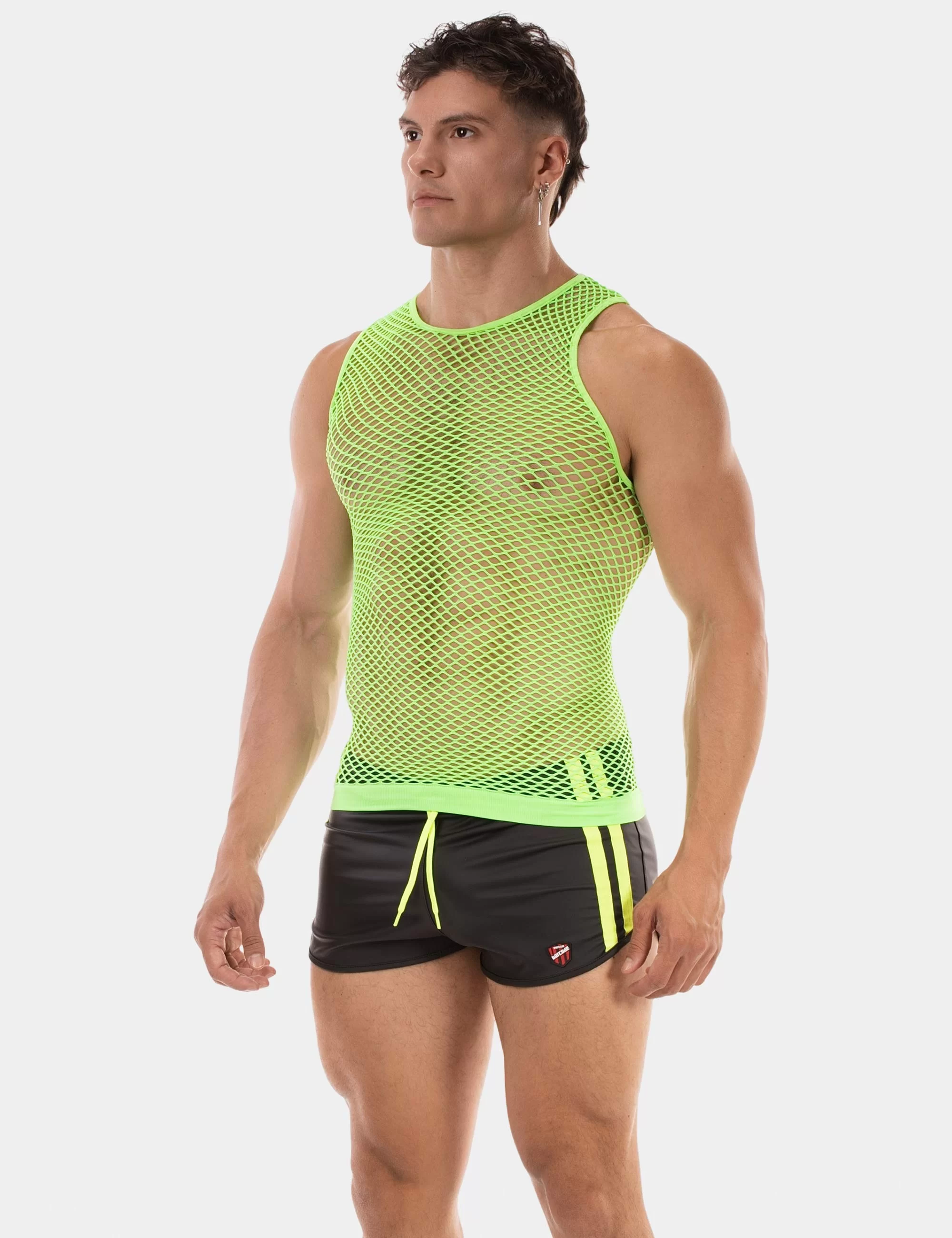 Fishnet Tank Top Stefano - Neongreen