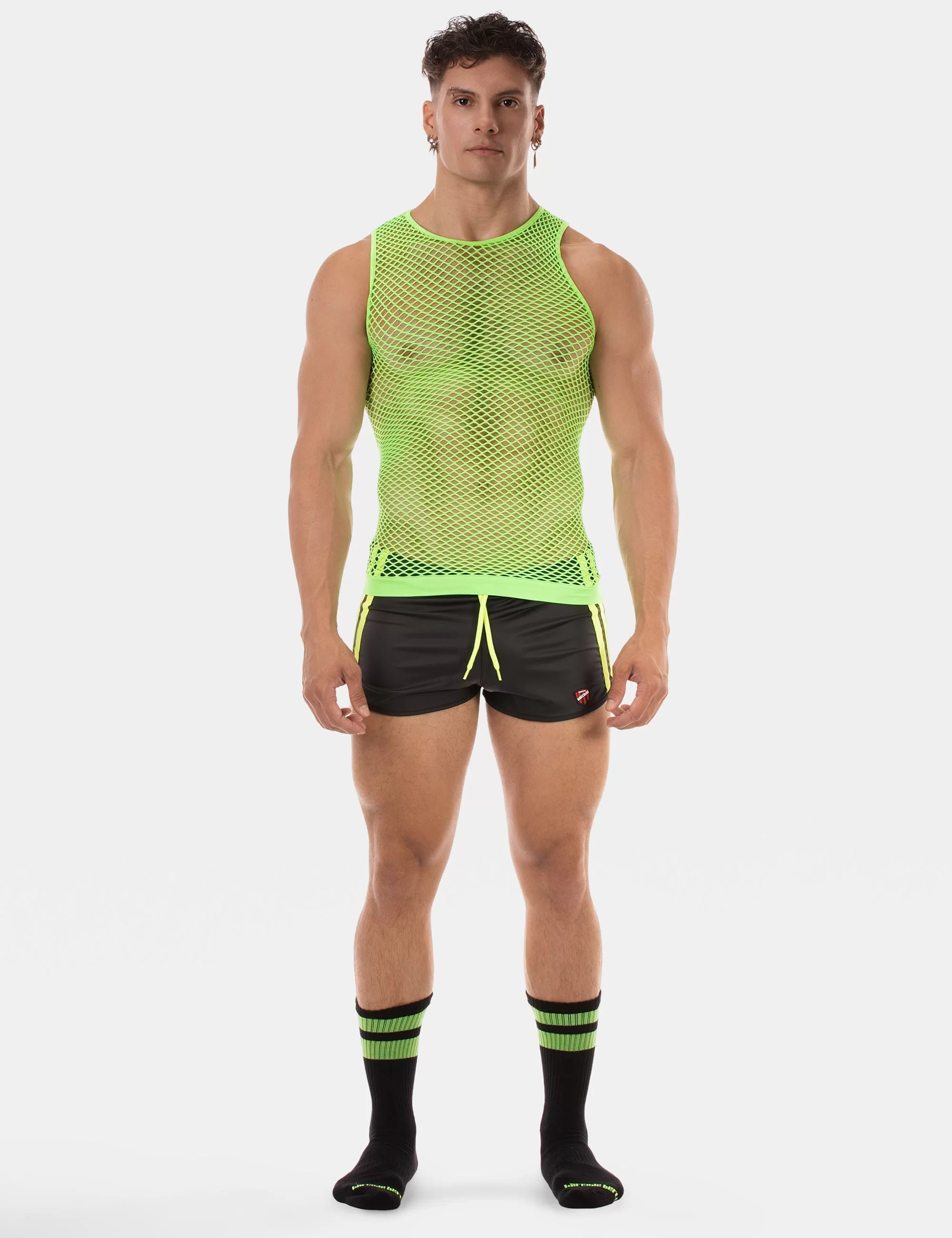 Fishnet Tank Top Stefano - Neongreen