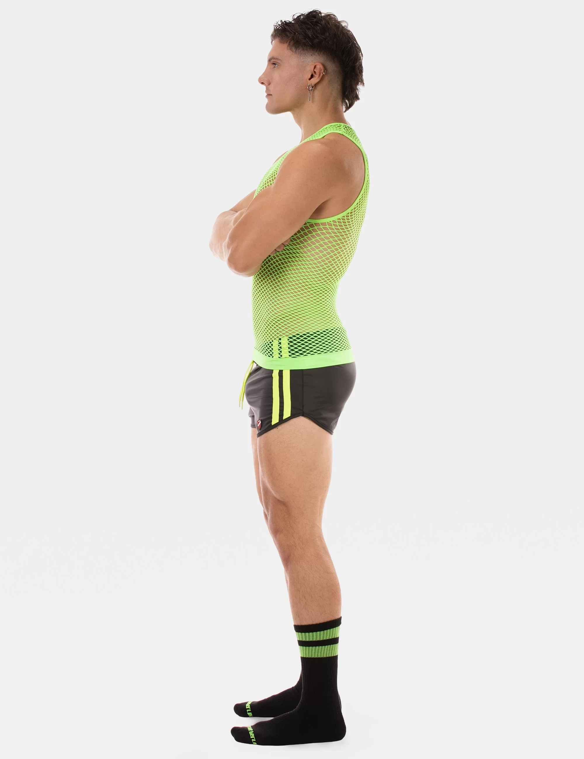 Fishnet Tank Top Stefano - Neongreen