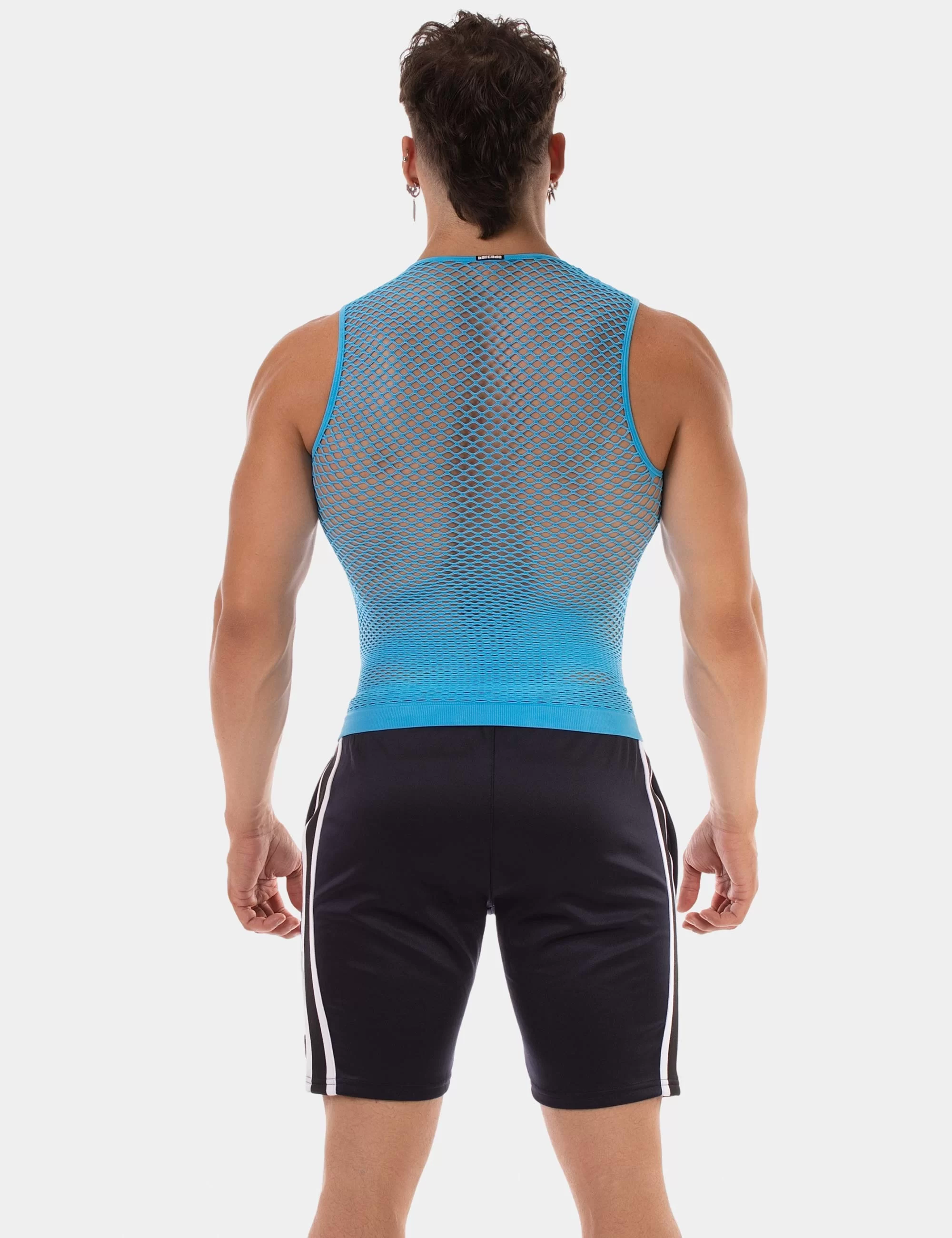 Fishnet Tank Top Stefano - Neonblue