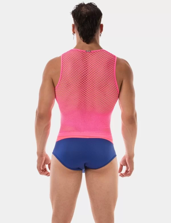 Fishnet Tank Top Stefano - Neonpink