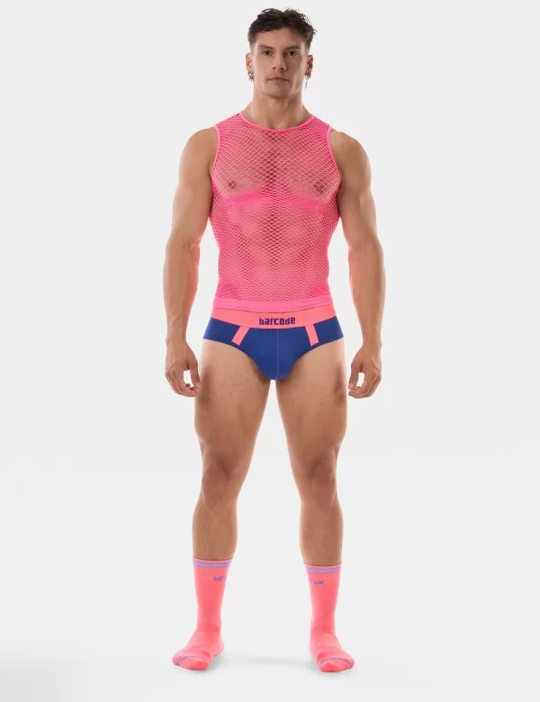 Fishnet Tank Top Stefano - Neonpink