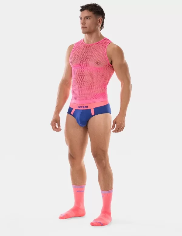 Fishnet Tank Top Stefano - Neonpink