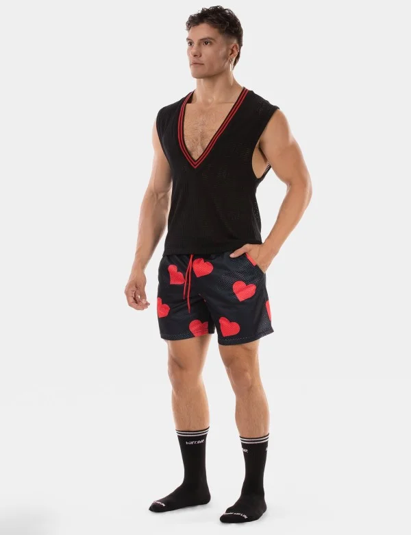 Sexy V-Neck Kevin - Black-Red