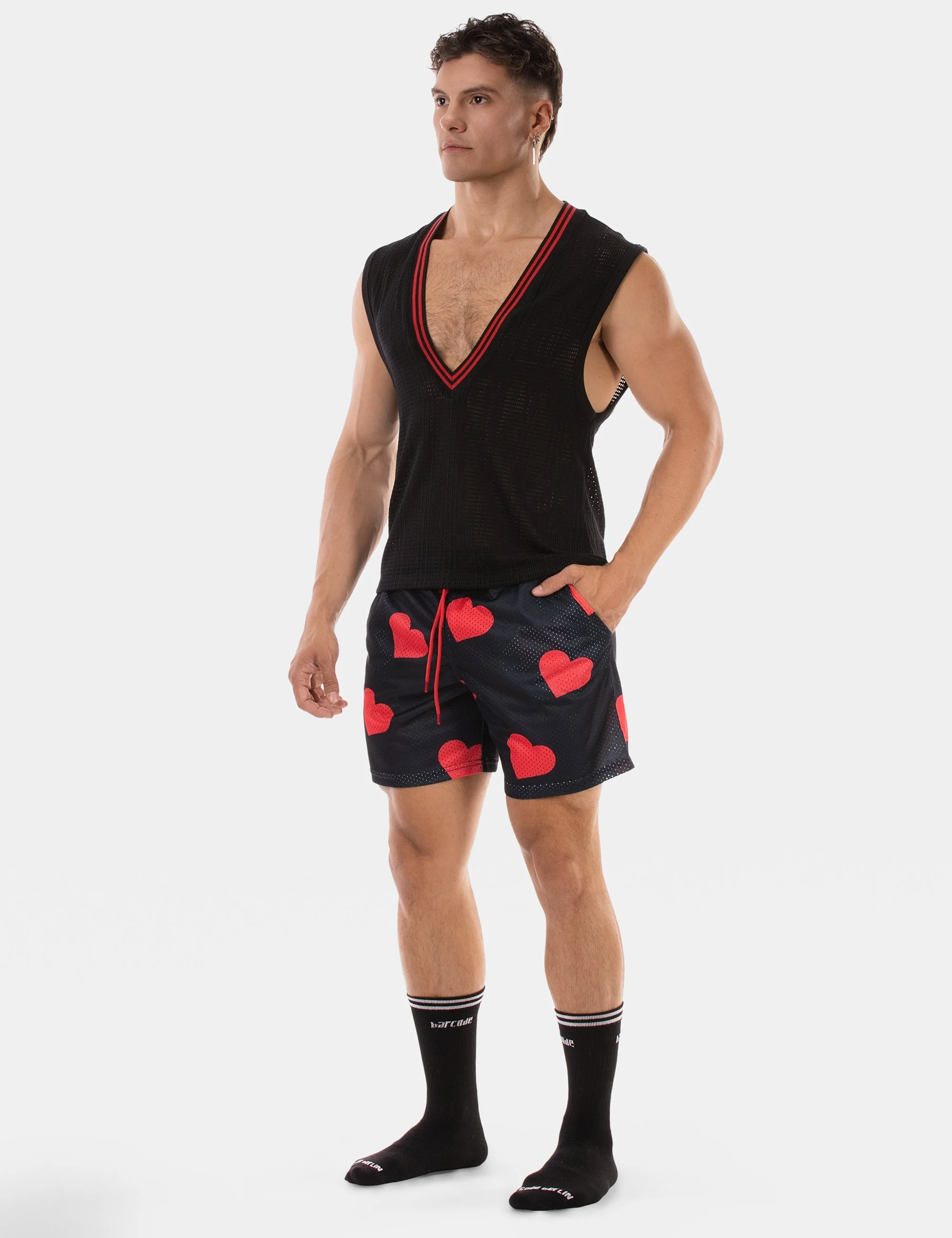 Sexy V-Neck Kevin - Black-Red