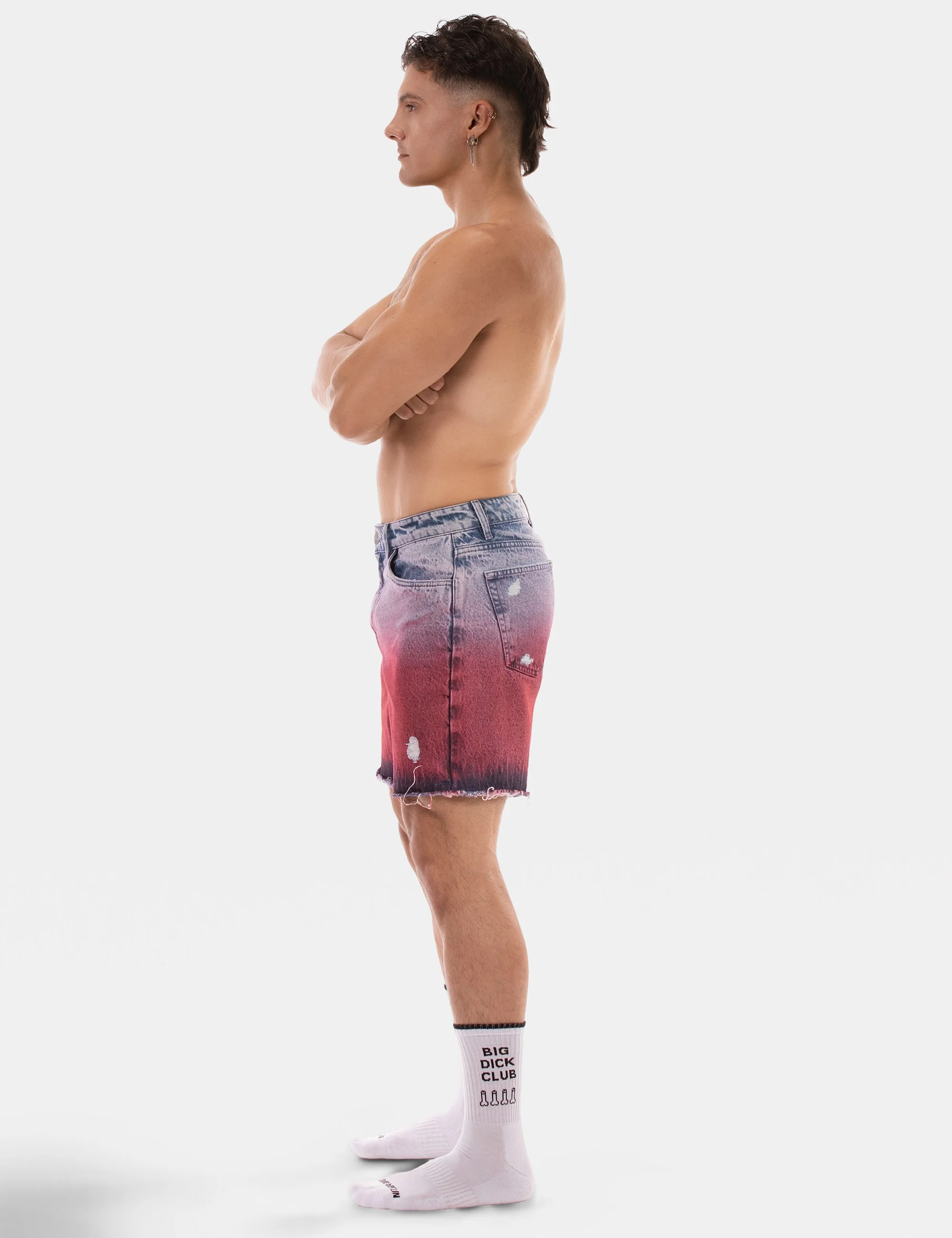 5 Pocket Relaxed Denim Short Roger - Skyblue-Pink