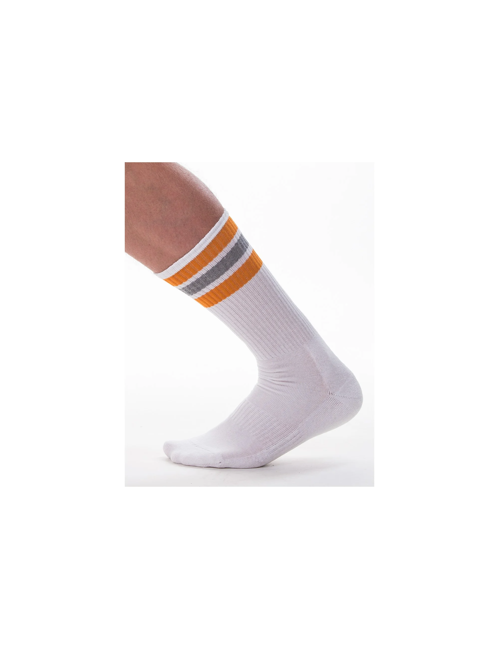 Me-Time Socks - White-Orange-Grey