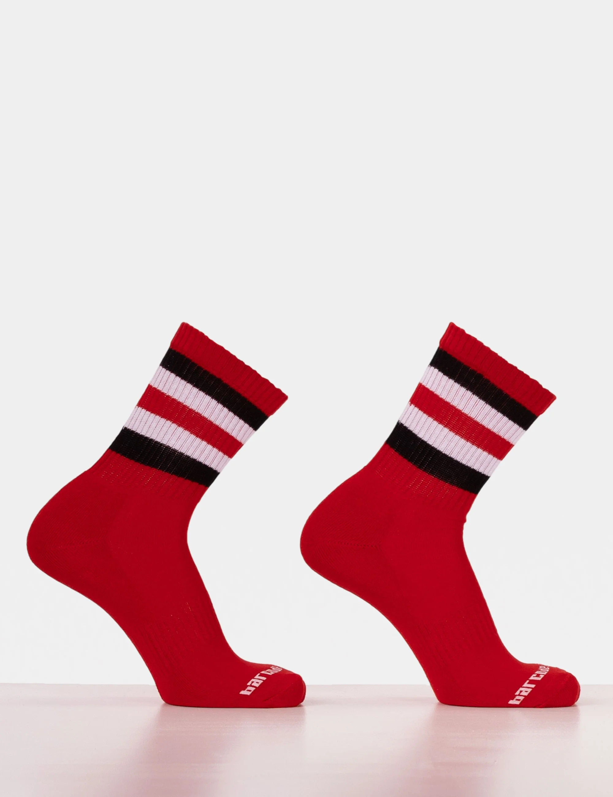 Half Fetish Socks Stripes - Red-Black-White