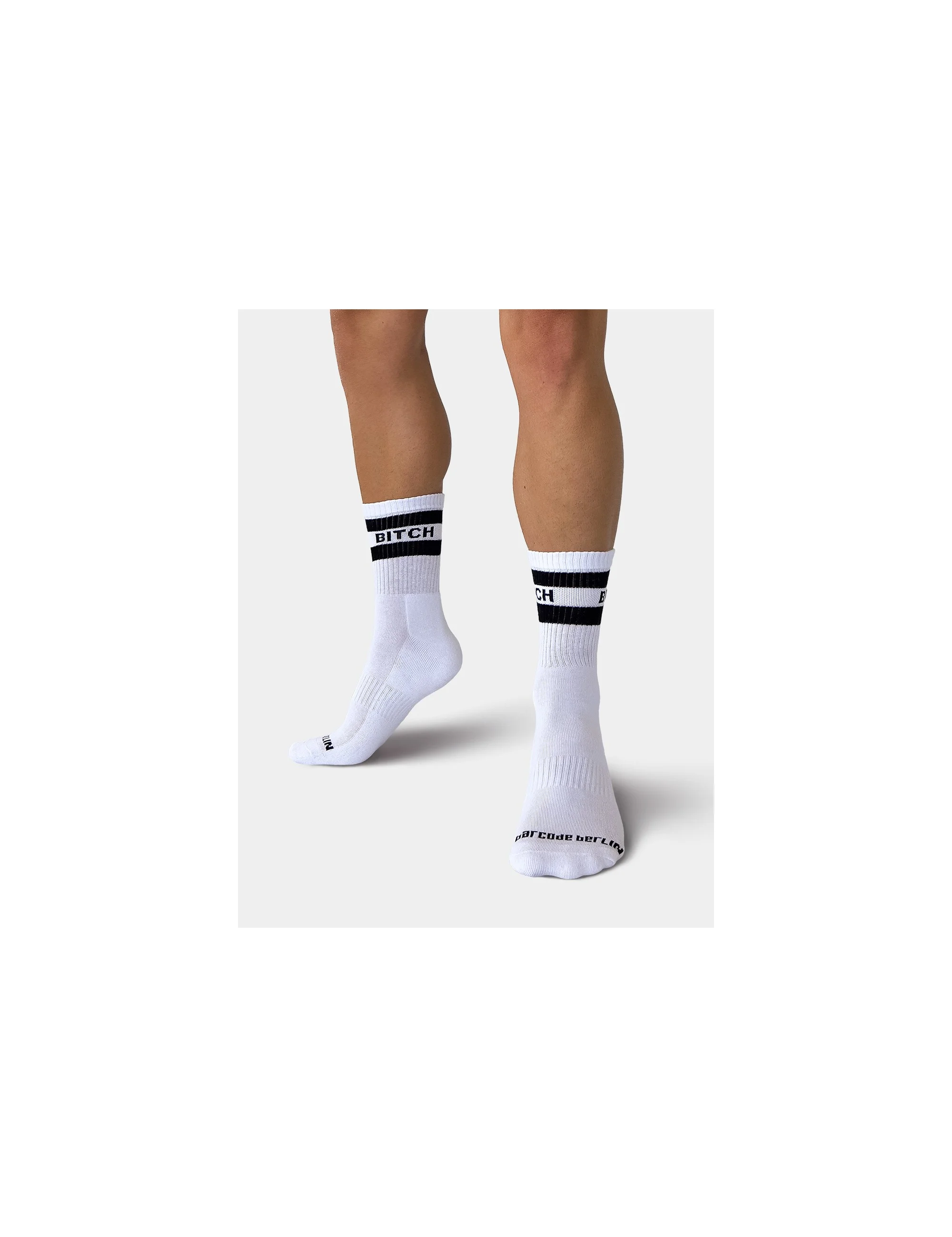 Fetish Half Socks Bitch - White-Black