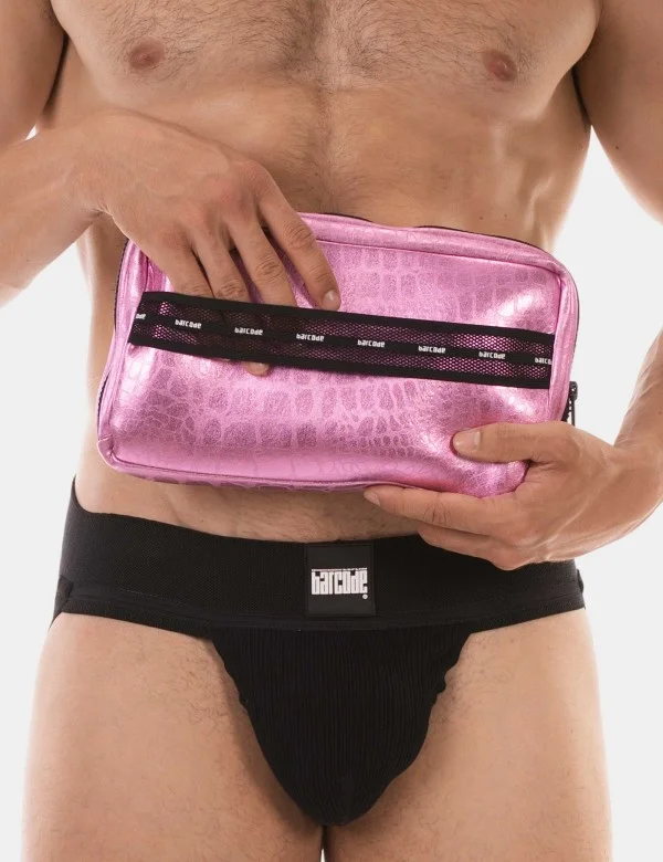 Barcode Pink Shiny Pouch - Pink
