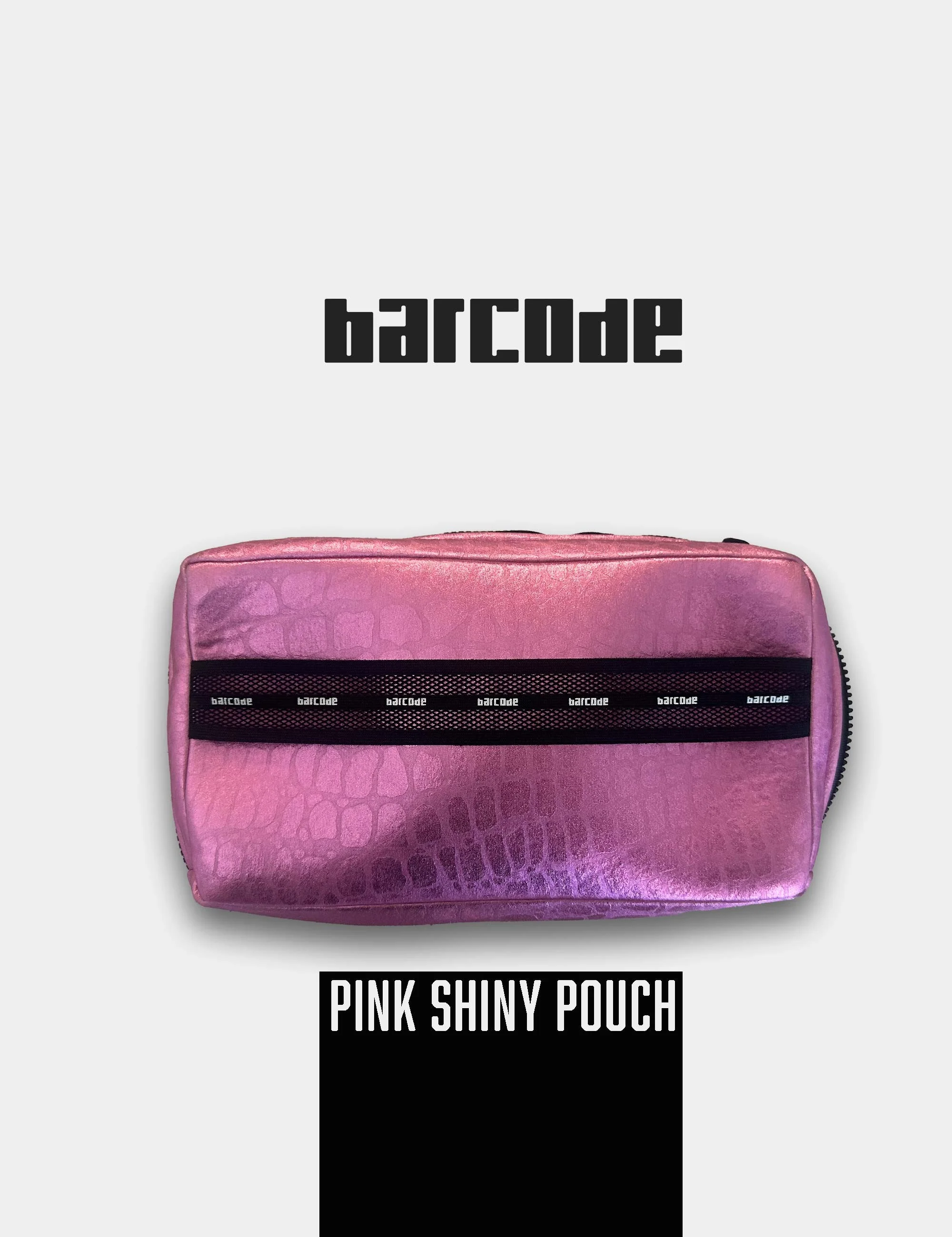 Barcode Pink Shiny Pouch - Pink