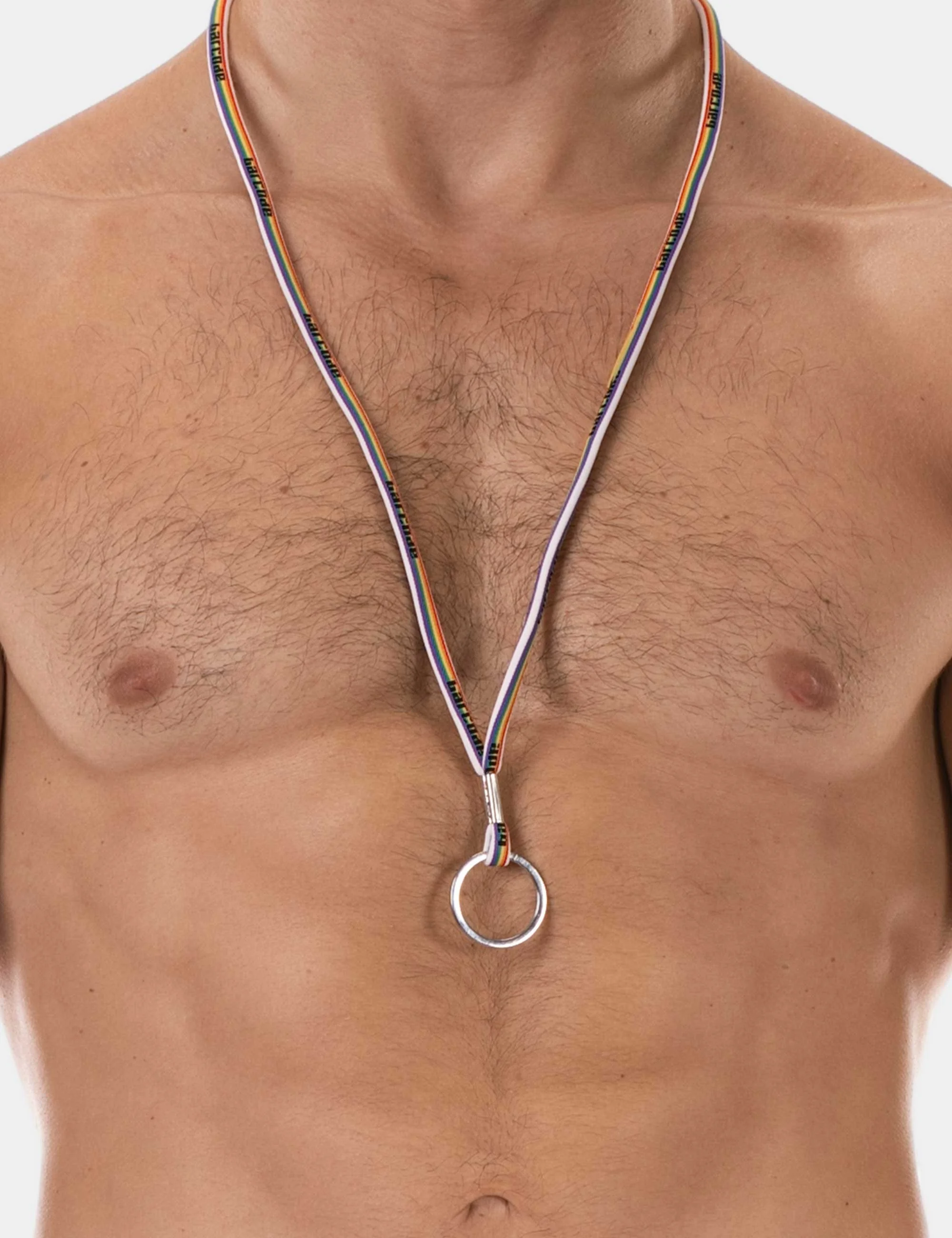 Barcode Key Necklace - White