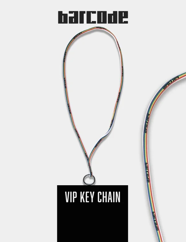 Barcode Key Necklace - White