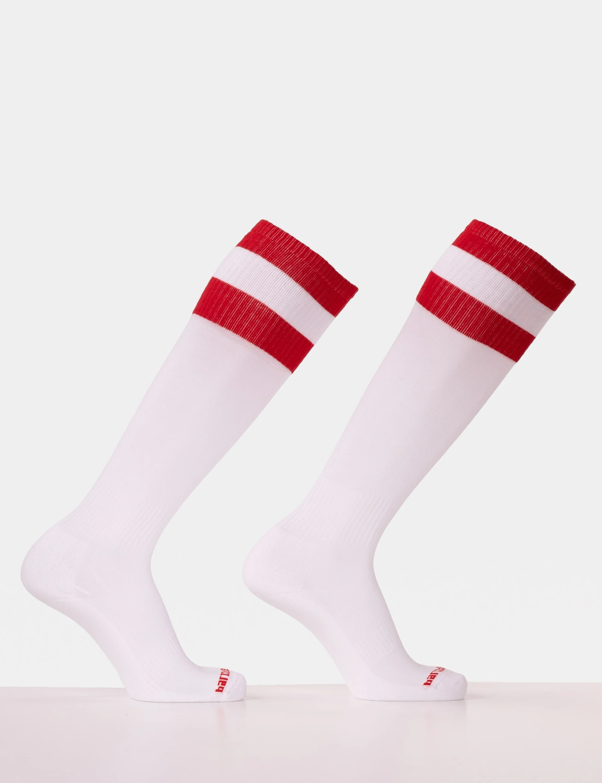 Barcode Football Socks - White-Red