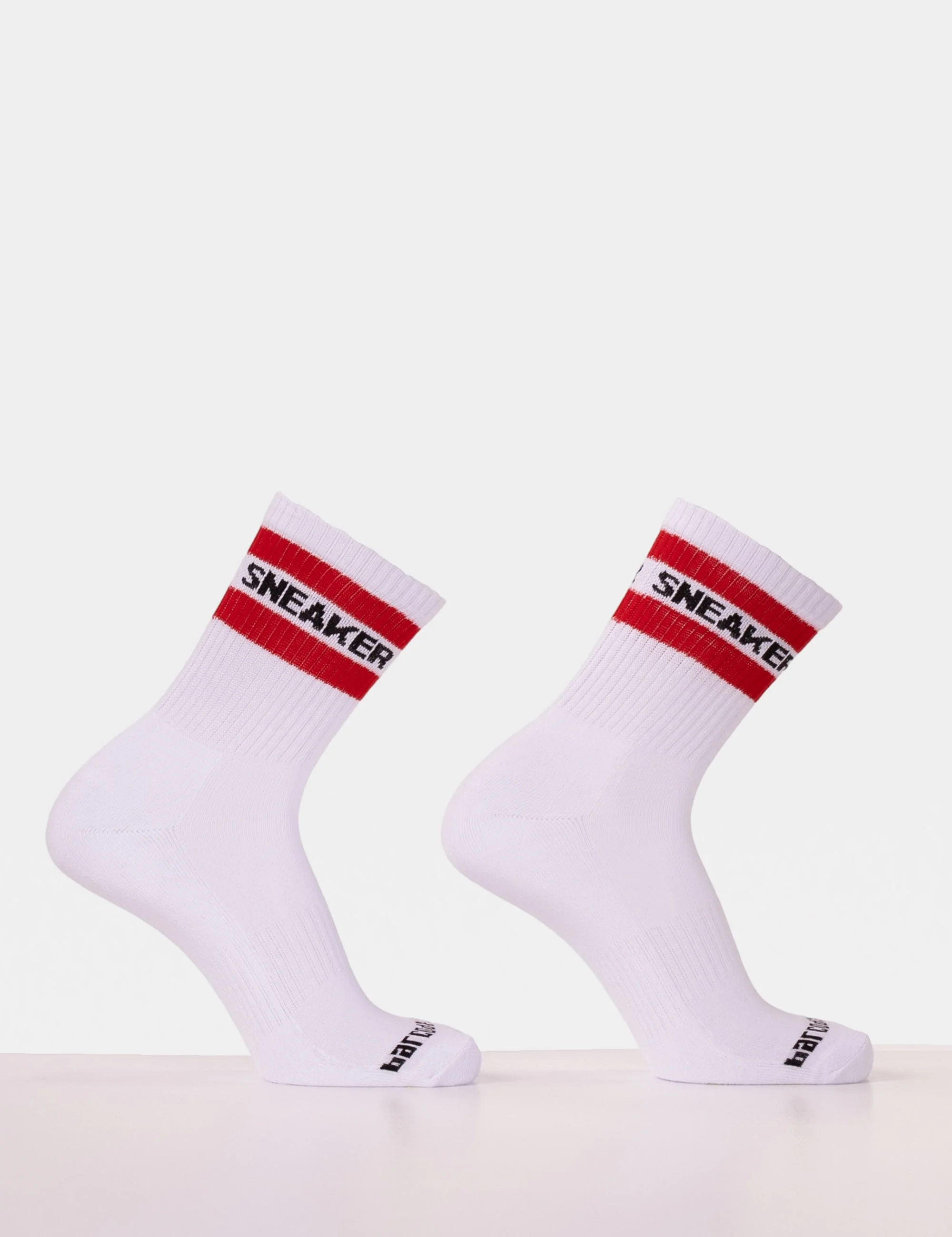 Fetish Half Socks Sneaker - White-Red
