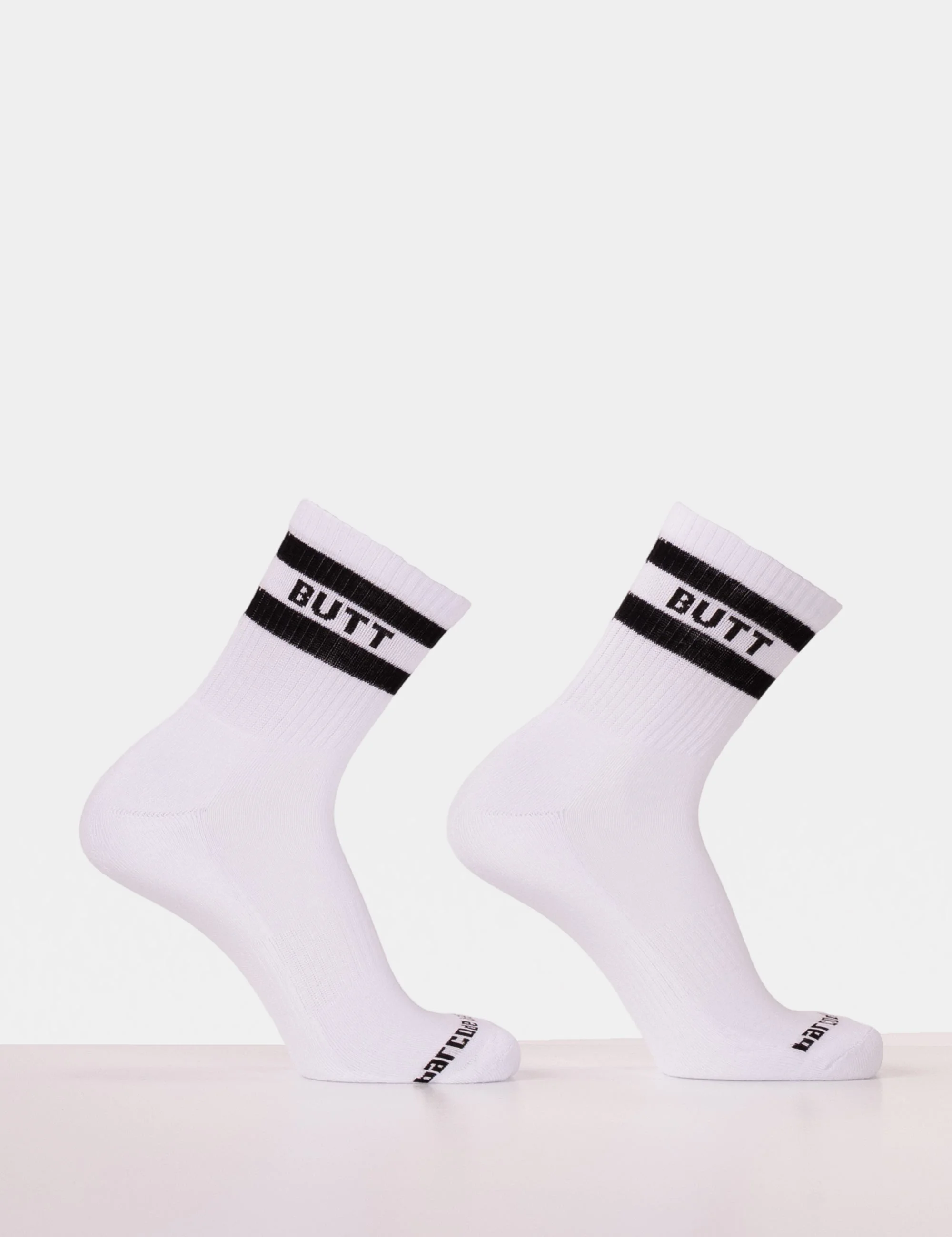 Fetish Half Socks Butt - White-Black