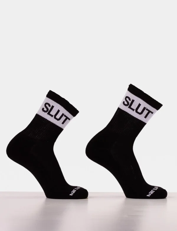 Fetish Half Socks Slut - Black-White