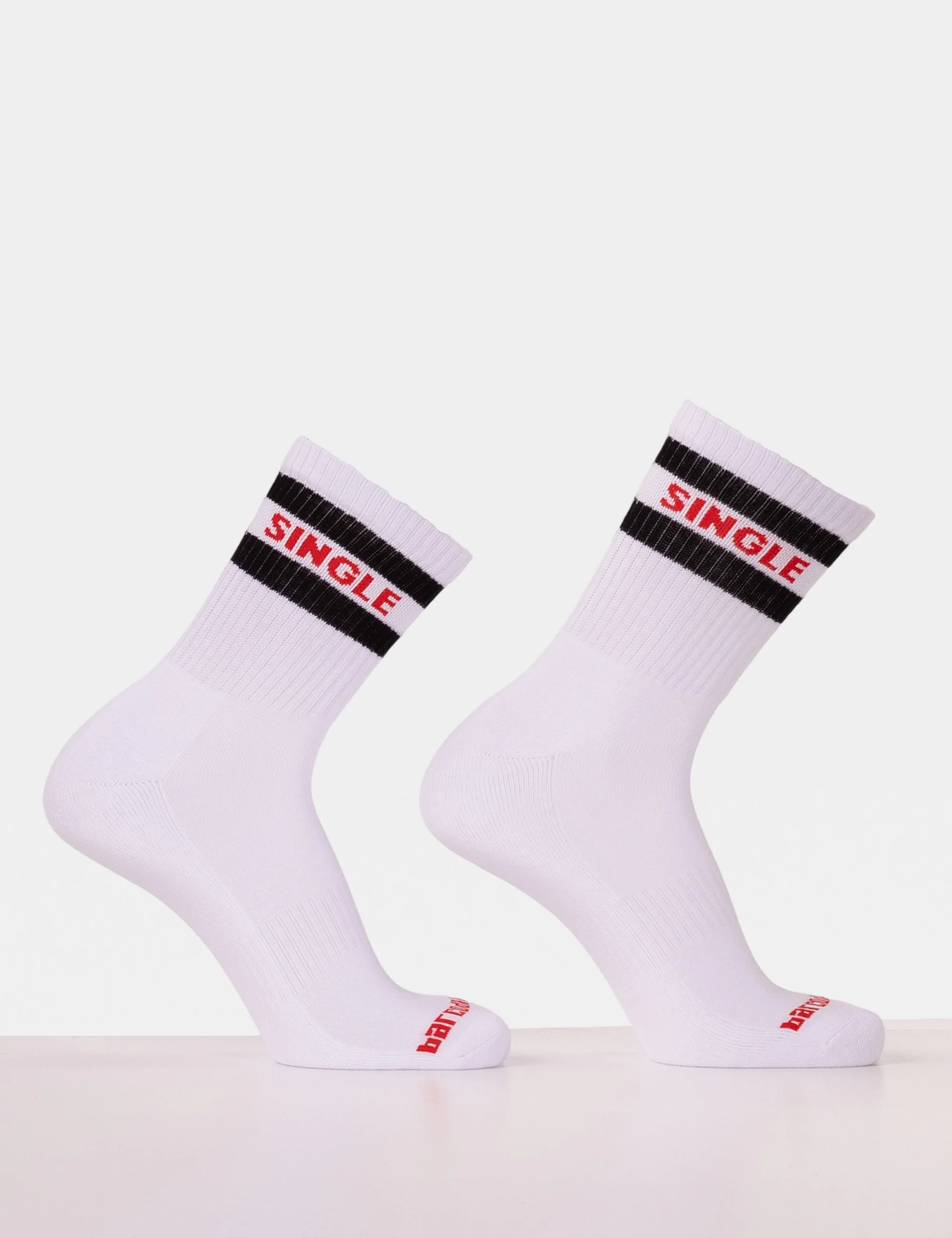 Fetish Half Socks Single - White-Black-Red