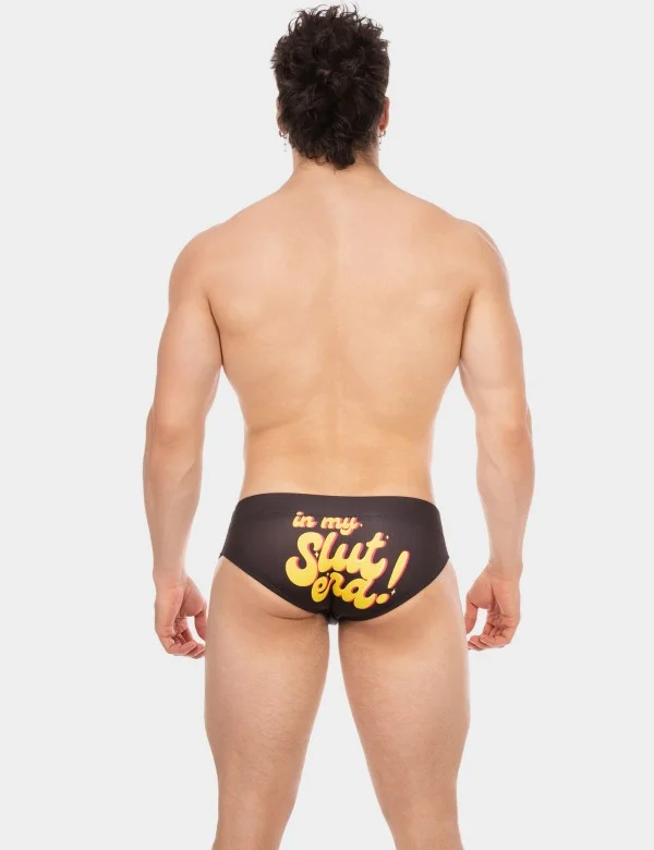Swim Brief Slut - Black-Yellow