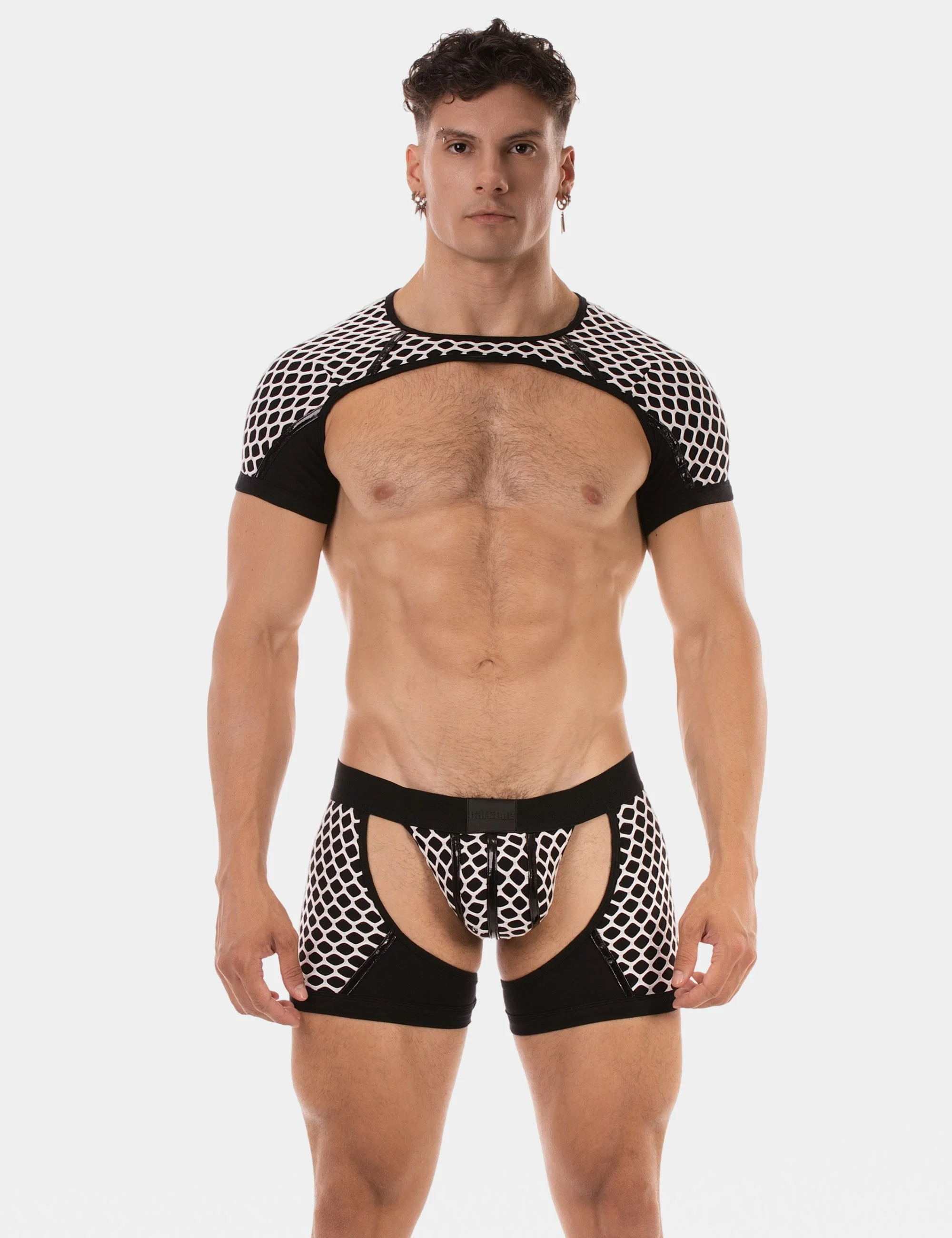 Shoulder Harness Ribo - White-Black